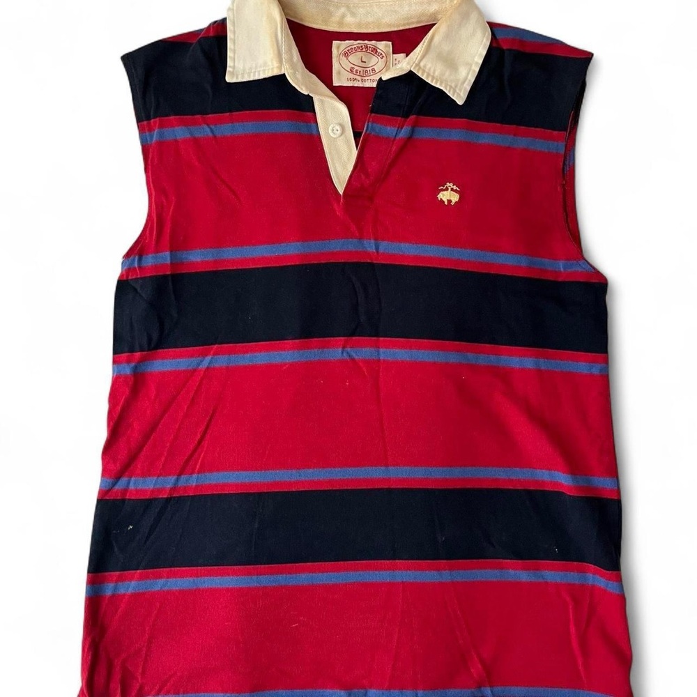 Brooks Brothers Sleeveless Polo in Red and Blue